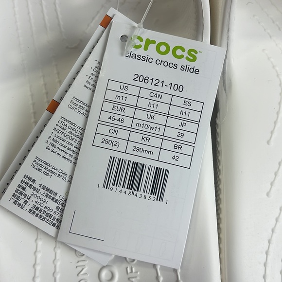 CROCS- classic crocs slide white size 11 with tags - Picture 4 of 5